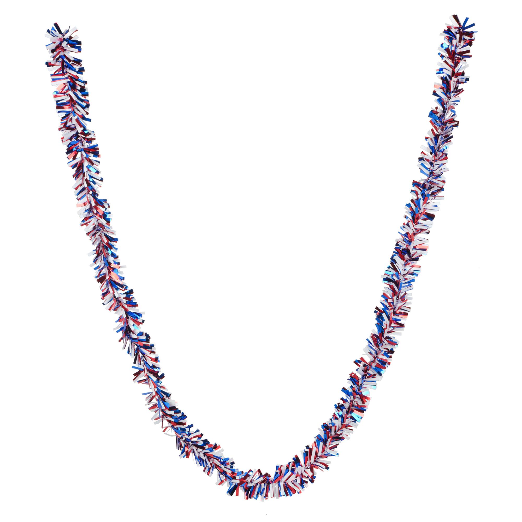 9ft. Red, White & Blue Tinsel Garland by Celebrate It™